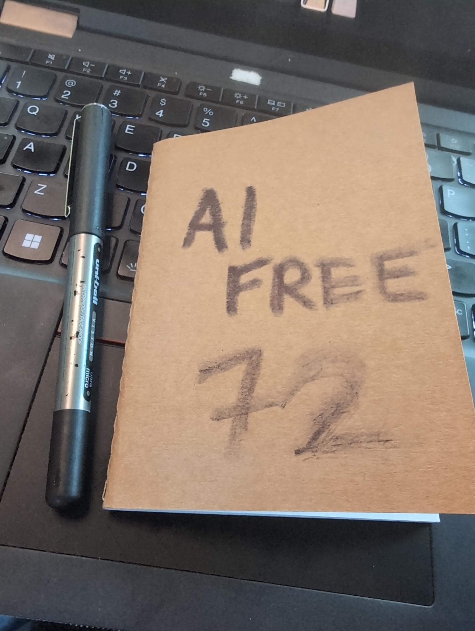 Figure 1: AI Free 72 pocket notebook