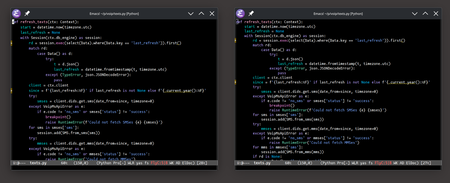 Figure 1: Emacs line spacing
